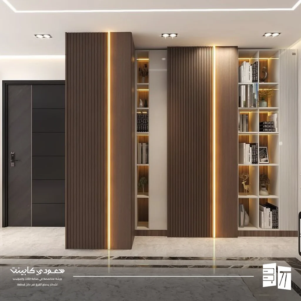 تركيب واجهات بديل الخشب مع اضاءة