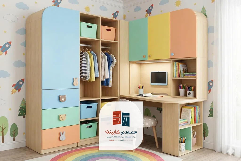تفصيل طاولات دراسة مع خزانة ملابس